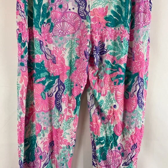 Lilly Pulitzer Pajama Set XXL Multi Seaside Carnivale Knit XXL Tank Pants Pink - Picture 15 of 16